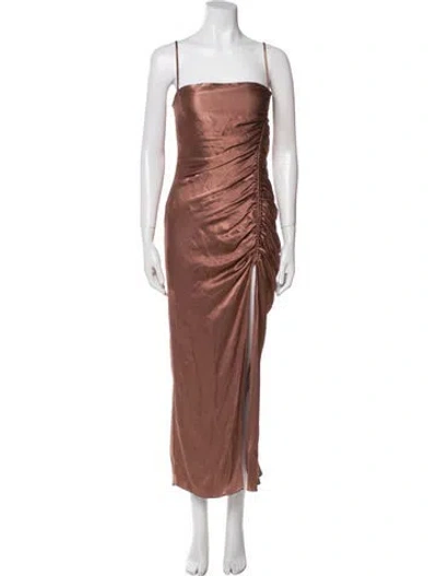 Pre-owned Shona Joy Square Neckline Long Dress W/ Tags In Brown