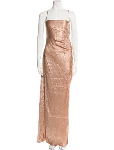 Pre-owned Shona Joy Square Neckline Long Dress W/ Tags In Brown