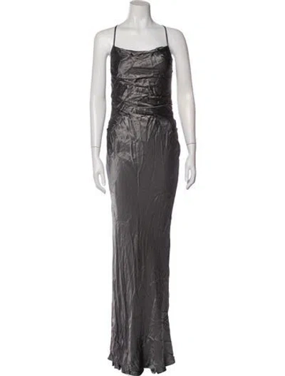 Pre-owned Shona Joy Square Neckline Long Dress W/ Tags In Gray