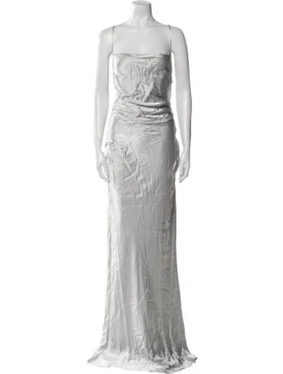 Pre-owned Shona Joy Square Neckline Long Dress W/ Tags In Gray