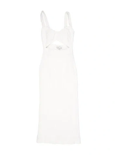 Pre-owned Shona Joy Square Neckline Long Dress In White