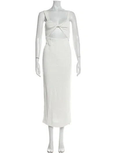 Pre-owned Shona Joy Square Neckline Long Dress In White