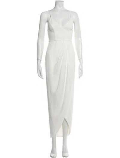 Pre-owned Shona Joy Square Neckline Long Dress In White