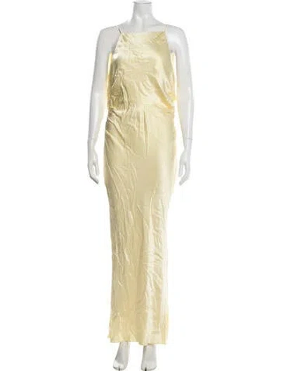 Pre-owned Shona Joy Square Neckline Long Dress In Yellow