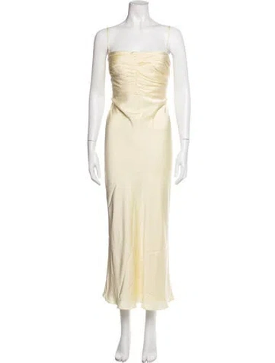 Pre-owned Shona Joy Square Neckline Long Dress In Yellow