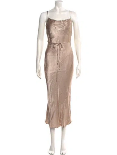 Pre-owned Shona Joy Square Neckline Midi Length Dress In Neutral