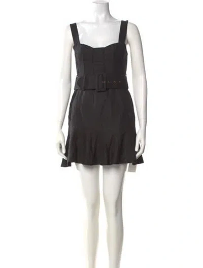 Pre-owned Shona Joy Square Neckline Mini Dress In Black