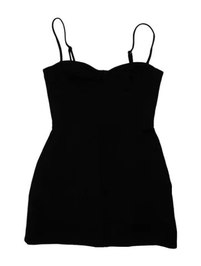 Pre-owned Shona Joy Square Neckline Mini Dress In Black