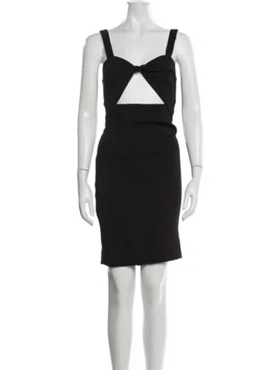 Pre-owned Shona Joy Square Neckline Mini Dress In Black