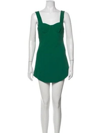 Pre-owned Shona Joy Square Neckline Mini Dress In Green