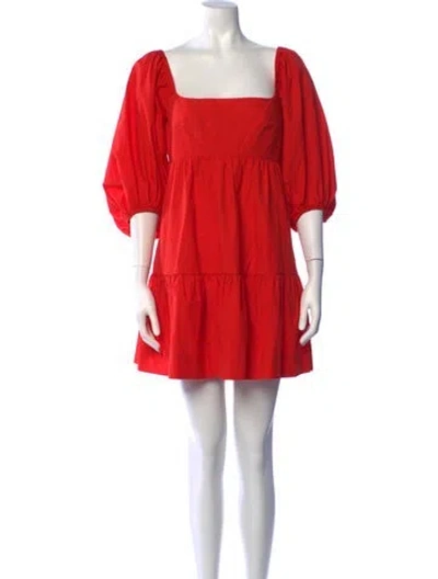 Pre-owned Shona Joy Square Neckline Mini Dress In Red