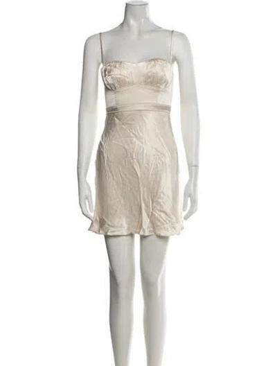 Pre-owned Shona Joy Square Neckline Mini Dress W/ Tags In Neutrals