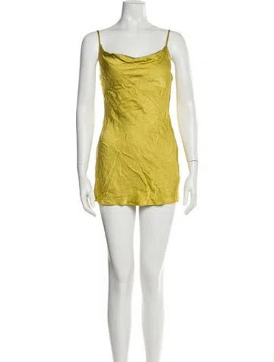 Pre-owned Shona Joy Square Neckline Mini Dress In Yellow