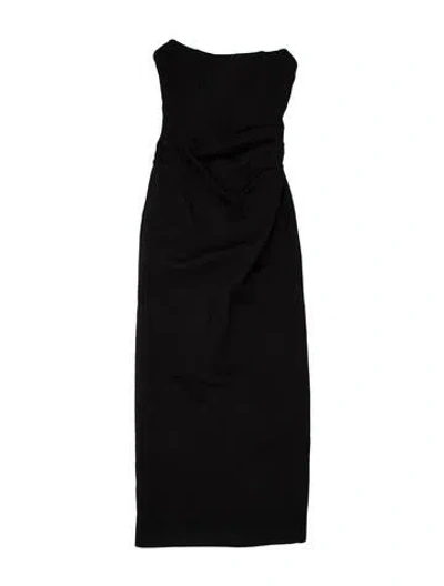 Pre-owned Shona Joy Strapless Knee-length Dress In Black