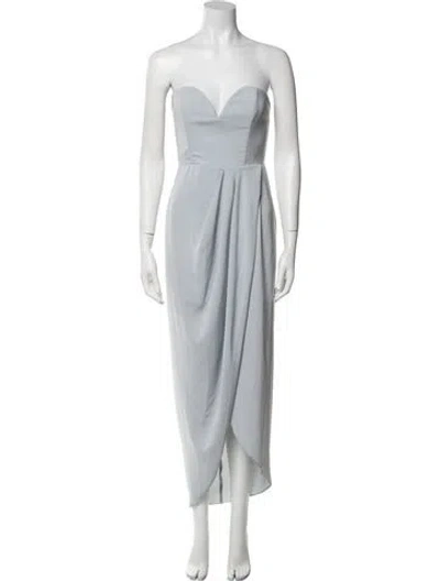 Pre-owned Shona Joy Strapless Long Dress In Blue