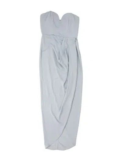 Pre-owned Shona Joy Strapless Long Dress In Blue