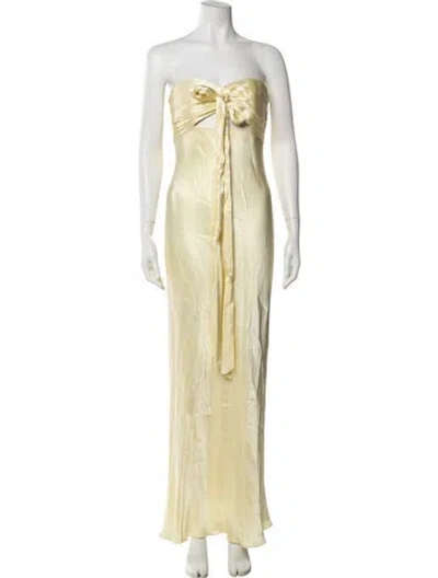 Pre-owned Shona Joy Strapless Long Dress In Neutral