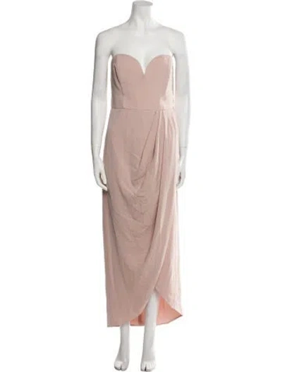 Pre-owned Shona Joy Strapless Long Dress In Pink