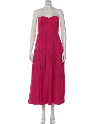 Pre-owned Shona Joy Strapless Long Dress In Pink