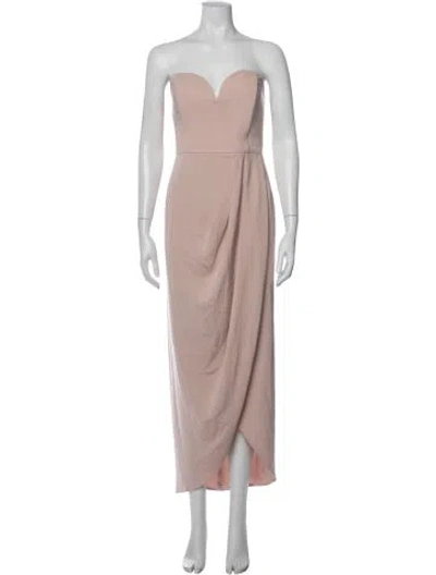 Pre-owned Shona Joy Strapless Long Dress In Pink