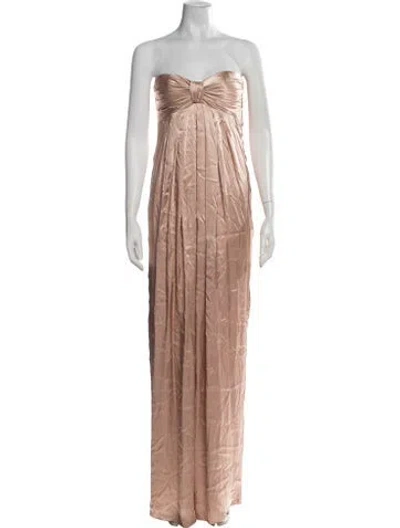 Pre-owned Shona Joy Strapless Long Dress W/ Tags In Gold