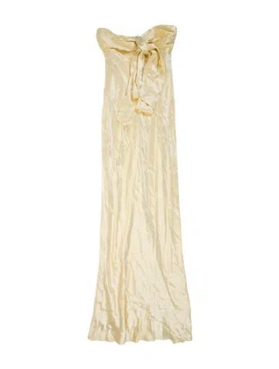 Pre-owned Shona Joy Strapless Long Dress In Yellow