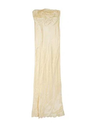 Pre-owned Shona Joy Strapless Long Dress In Yellow