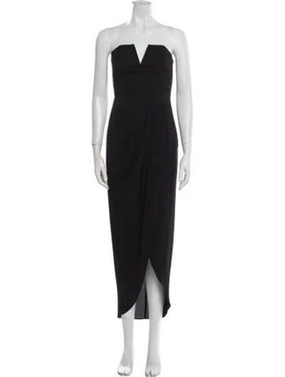 Pre-owned Shona Joy Strapless Midi Length Dress In Black