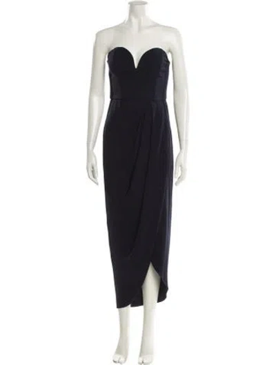 Pre-owned Shona Joy Strapless Midi Length Dress In Blue
