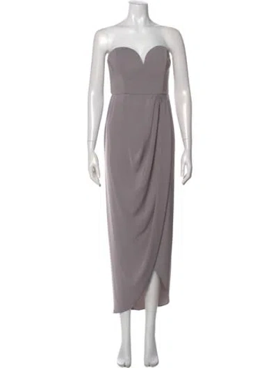 Pre-owned Shona Joy Strapless Midi Length Dress In Gray