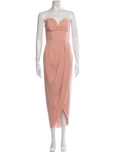 Pre-owned Shona Joy Strapless Midi Length Dress In Pink
