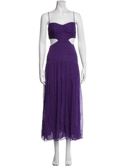 Pre-owned Shona Joy Strapless Midi Length Dress In Purple