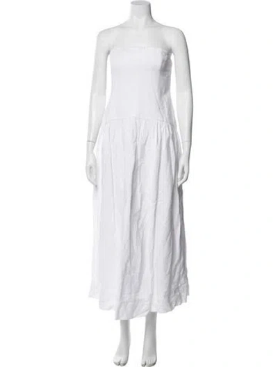 Pre-owned Shona Joy Strapless Midi Length Dress In White