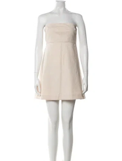 Pre-owned Shona Joy Strapless Mini Dress In Neutral