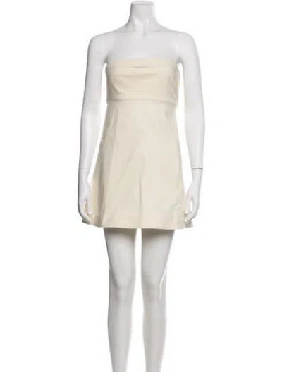 Pre-owned Shona Joy Strapless Mini Dress In Neutral