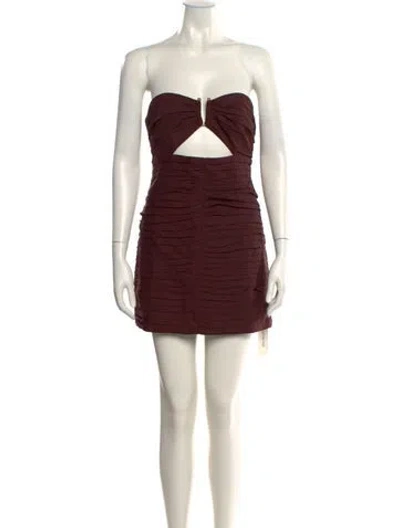 Pre-owned Shona Joy Strapless Mini Dress W/ Tags In Brown