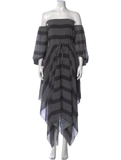 Pre-owned Shona Joy Striped Long Dress In Multi