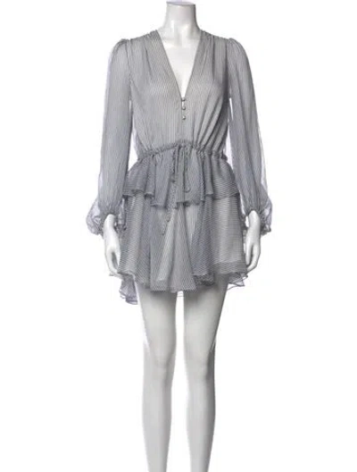 Pre-owned Shona Joy Striped Mini Dress In Blue