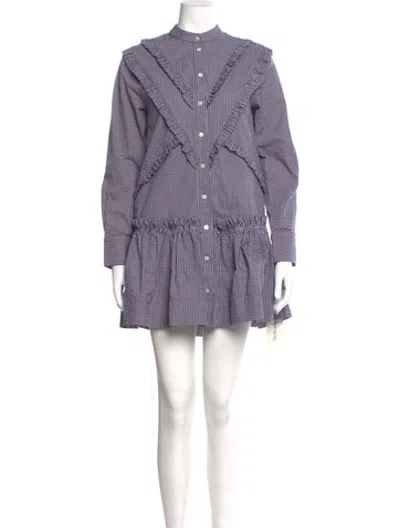 Pre-owned Shona Joy Striped Mini Dress In Purple