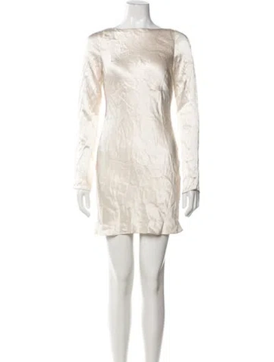Pre-owned Shona Joy Tie Neck Mini Dress W/ Tags In Neutrals