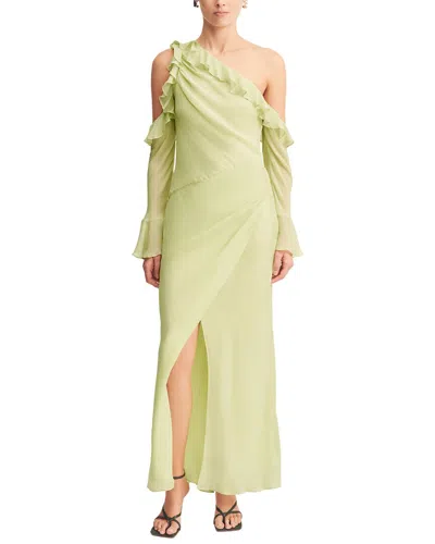 Shona Joy Torres Long Sleeve Ruffle Maxi Dress In Green