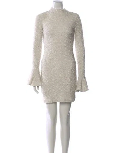 Pre-owned Shona Joy Tweed Pattern Mini Dress In Neutral