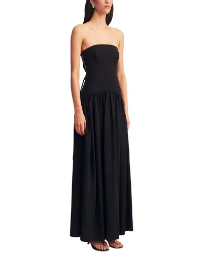 Shona Joy Vento Lace Up Strapless Maxi Dress In Black