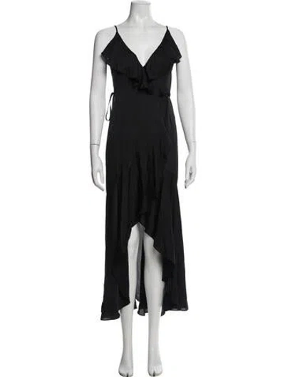 Pre-owned Shona Joy V-neck Long Dress In Blue