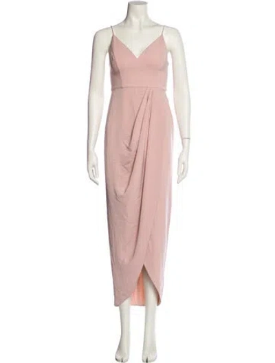 Pre-owned Shona Joy V-neck Long Dress In Pink
