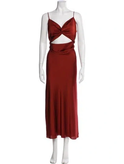 Pre-owned Shona Joy V-neck Long Dress In Pink