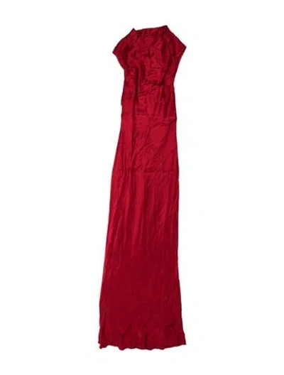 Pre-owned Shona Joy V-neck Long Dress In Red