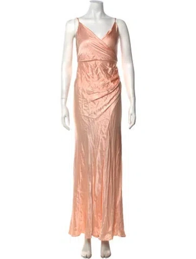 Pre-owned Shona Joy V-neck Long Dress W/ Tags In Pink