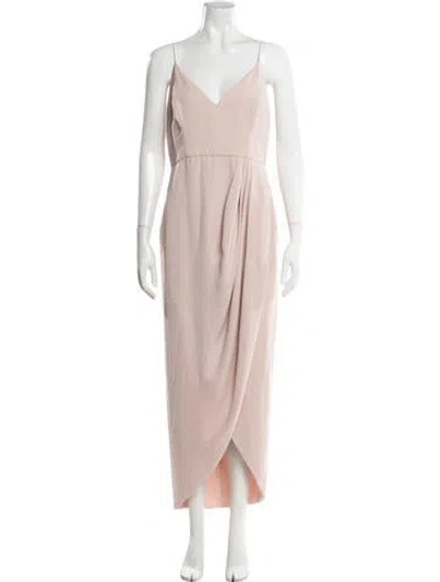 Pre-owned Shona Joy V-neck Midi Length Dress In Pink