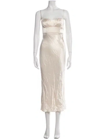 Pre-owned Shona Joy V-neck Midi Length Dress In Pink